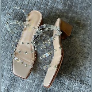 Dream Pairs Clear Block Heel